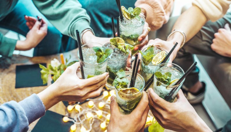 Group toasting to keto diets and drinks