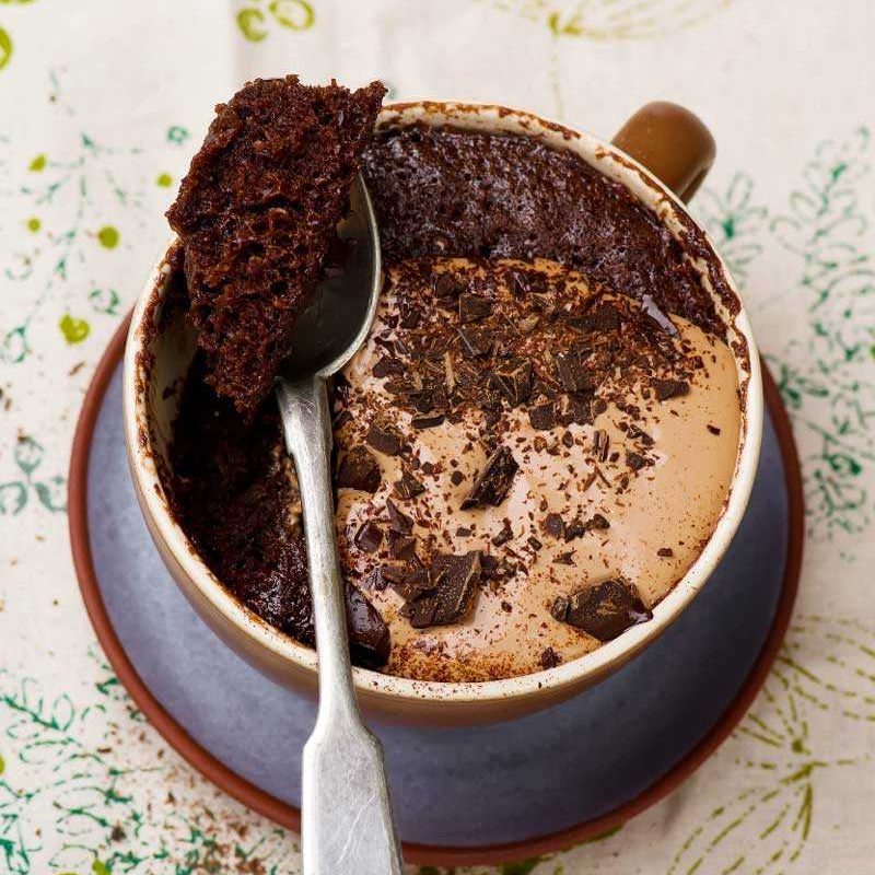 Low carb keto recipe mug chocolate almond muffin