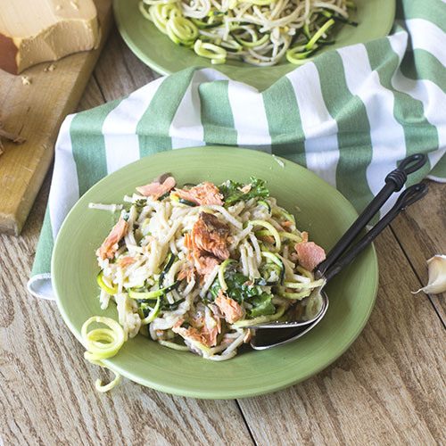Low carb keto smoked salmon with zoodles
